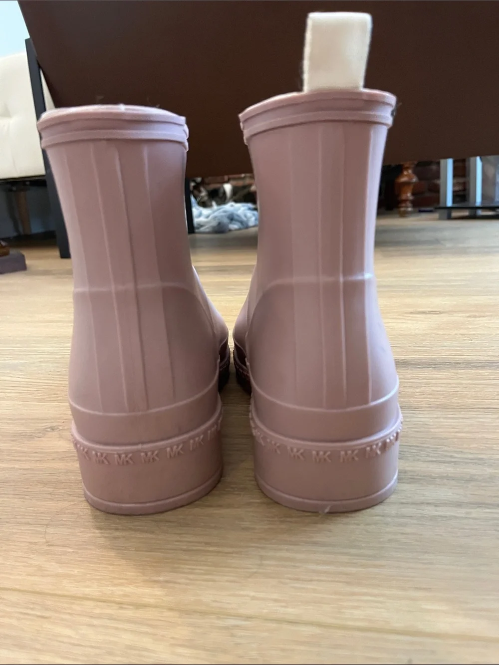 Michael Kors Mac Light Pink Matte Short Rain Boots